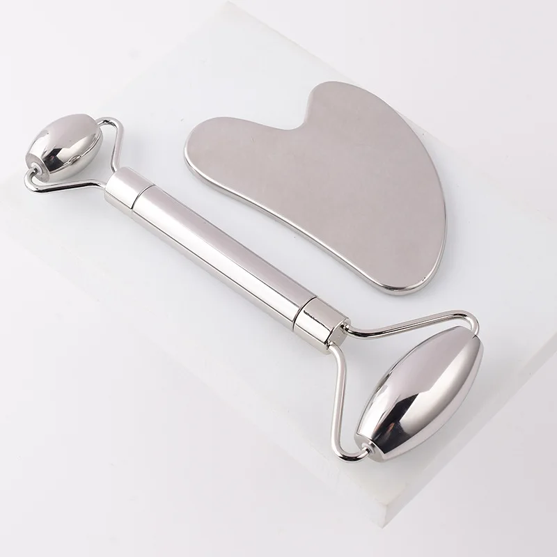 Ролик для массажа лица гуаша набор инструментов индивидуальный металлический массажер из нержавеющей стали