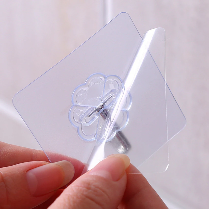 Adhesive Wall Hooks Wall Hanger Transparent Suction Cup Sucker Hook Transparent Wall Hooks