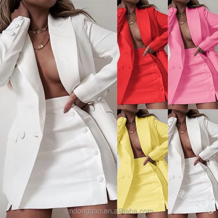 ツーピースセットレディーススーツオフィスパントレディース女性服ビジネスパーティー冬の結婚式 Buy レディース女性ブレザー女スーツ個ツーピースコート2個 女性スカートピンクベルトマキシ2ピースショーツスカートブレザーとドレスセット スカートスーツスーツ女性と