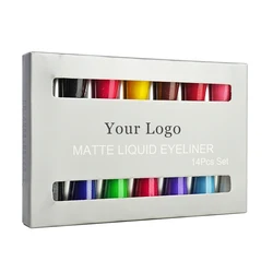 Amazon Горячая продажа жидкая подводка для глаз частная этикетка Водонепроницаемая быстросохнущая без пятен жидкая 14 видов цветов Подводка для глаз