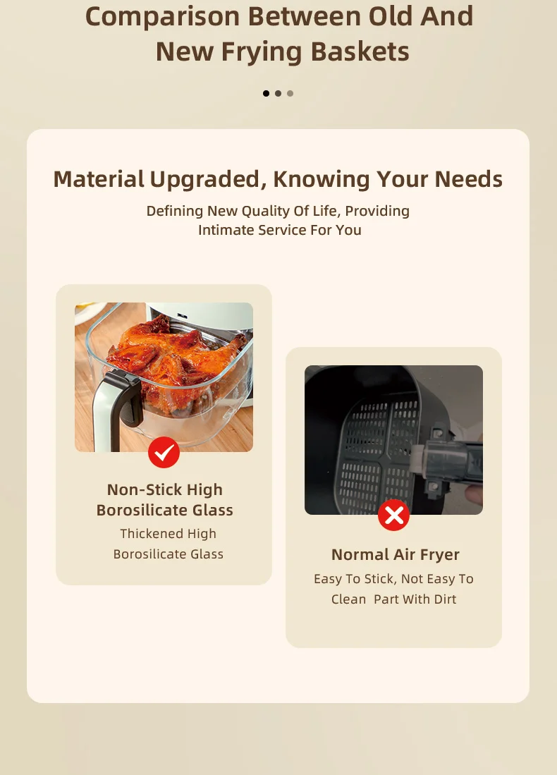 Visualization Air Fryer With Thickened High Borosilicate Glass