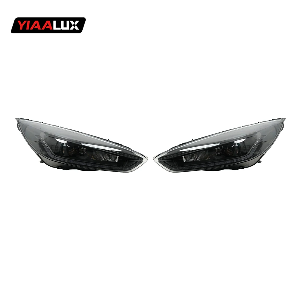 Gruppo Ottico Adatto a Ford Focus 2015 2016 2017, Faro LED con Luci di Direzione a Striscia, Fendinebbia Diurni, Lente Xenon
