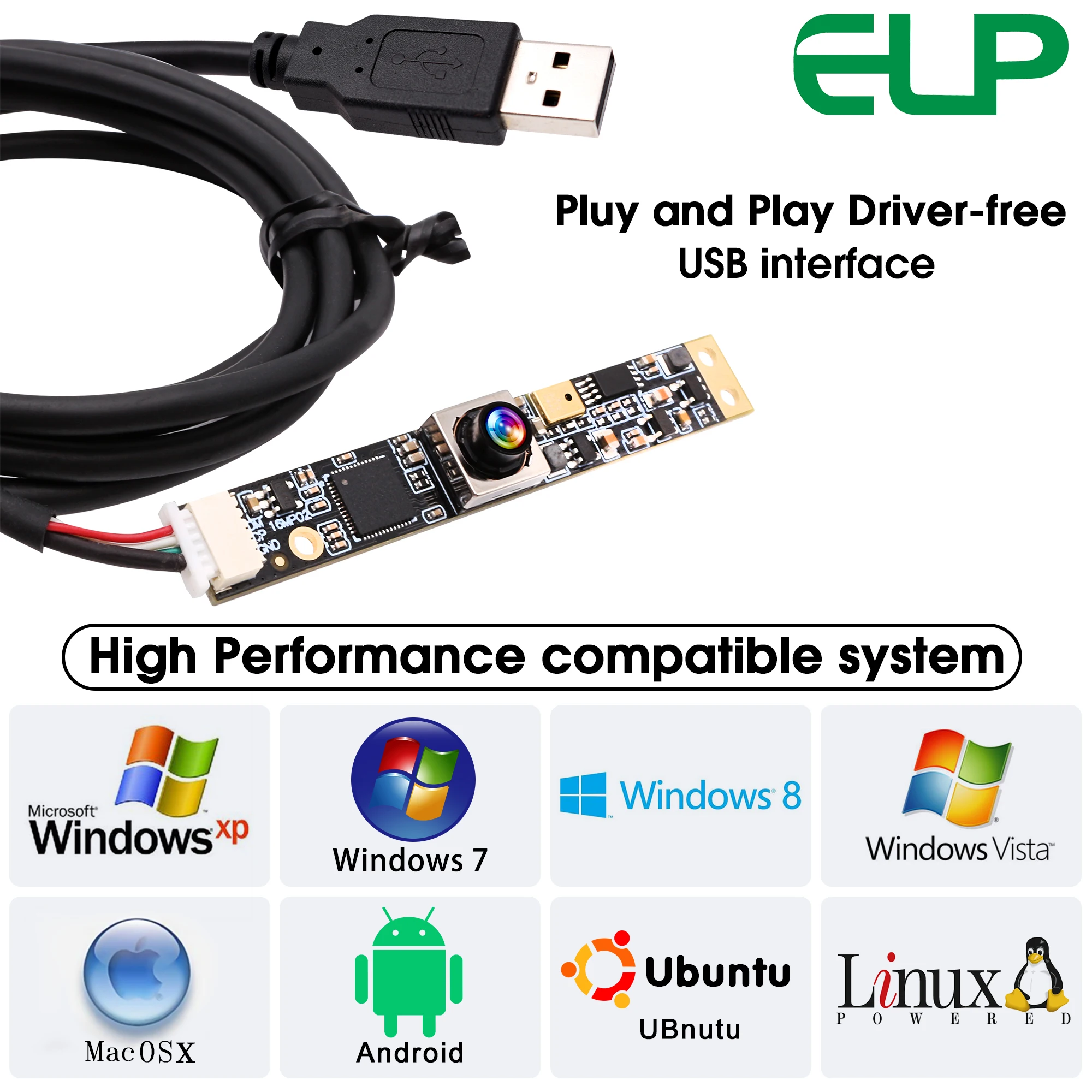 Module Caméra USB 8MP 4K Autofocus - IMX179 Avec Microphone - Pour PC, Raspberry Pi