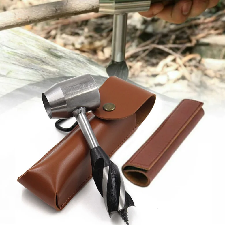 Survival Settler Tool Bushcraft Hand Auger Wrench with Wood Piece for  Leverage - Bushcraft Gear & Scotch