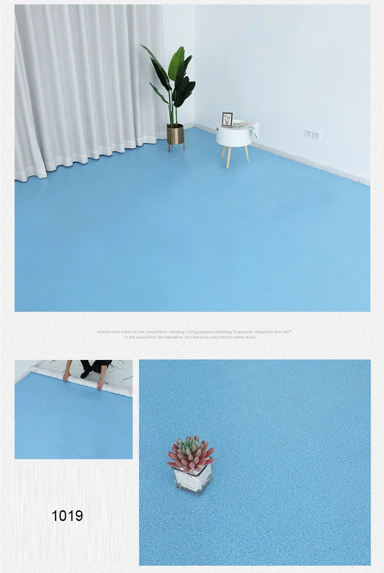 Manufacturers 70g Pvc Plastics Flooring Pvc Vinyl Linoleum Rolls