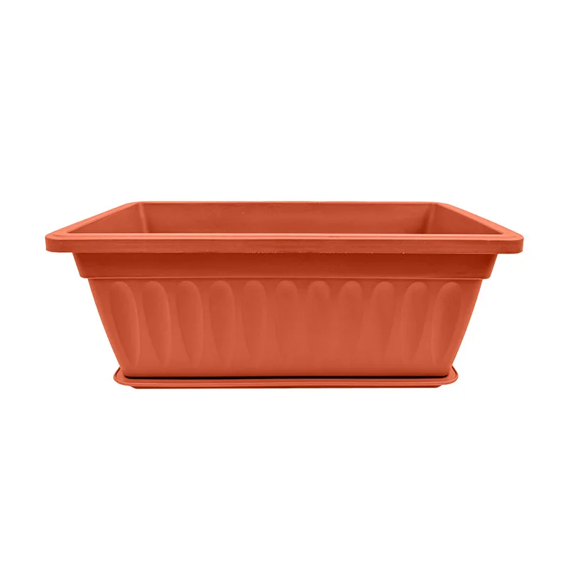 Large PP Plastic Rectangle Garden Flower Plant Pots with