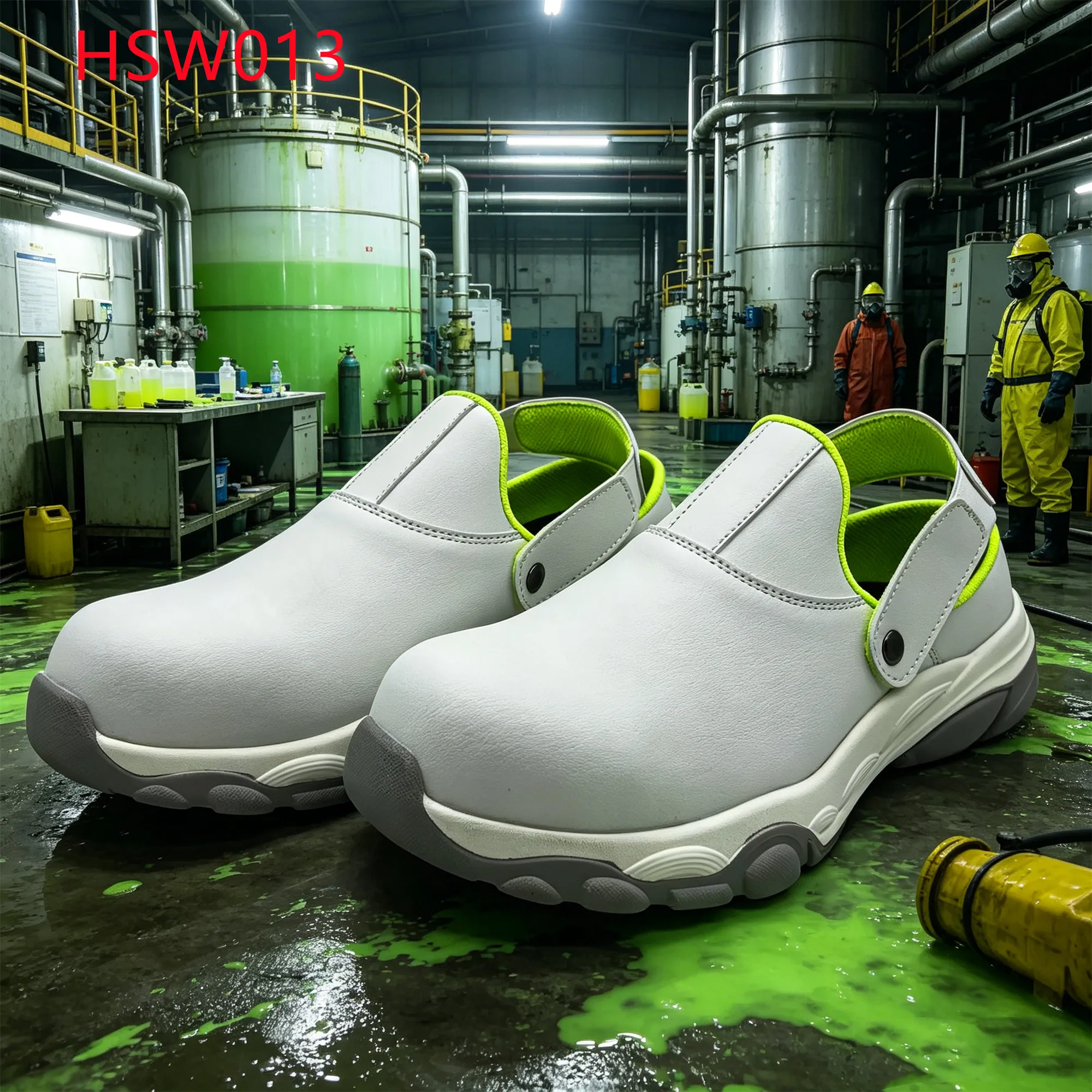 LXG,2026 Biochemical Zone ESD New White Safety Shoes Clean Area ultra Anti-slip PU/PU Injection Outsole Work Clogs HSW013
