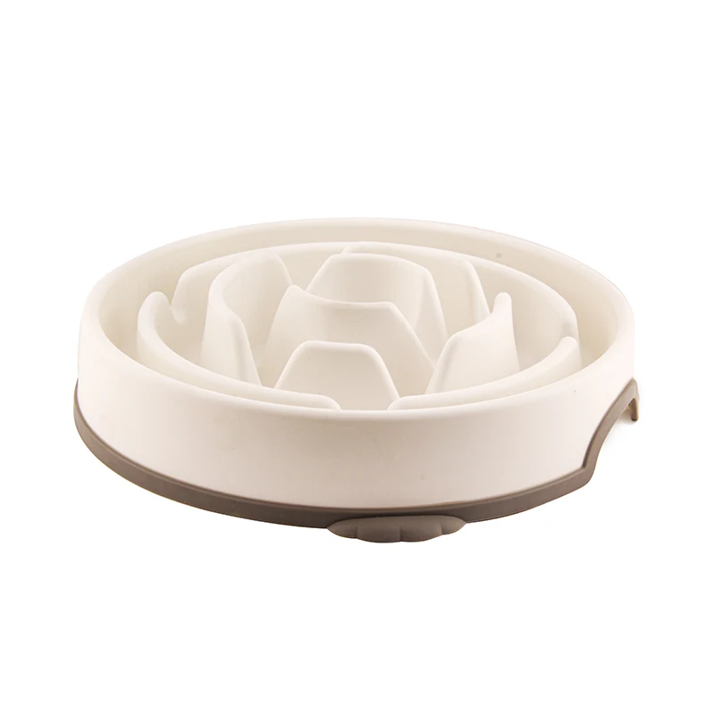 Eco-friendly plastic dog eating bowls PP anti-gulping slow food feeder for cats dogs factory