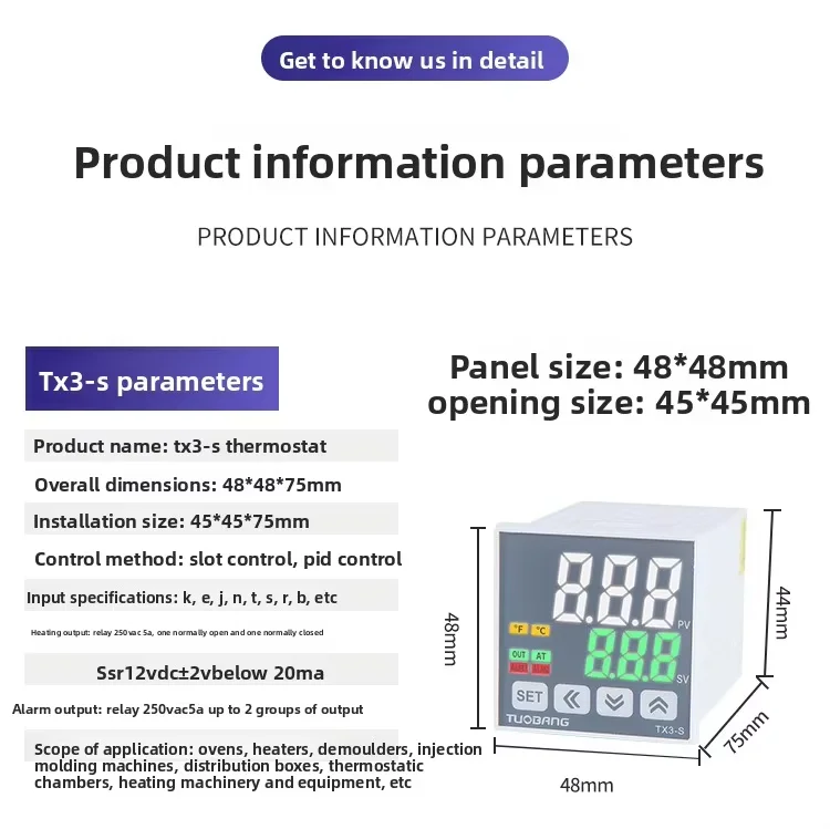 LED HD Display PID Thermostat TX3-S/M/H/L/W AB Relay/Solid State Output Two Alarm Industrial Smart Temperature OEM/ODM