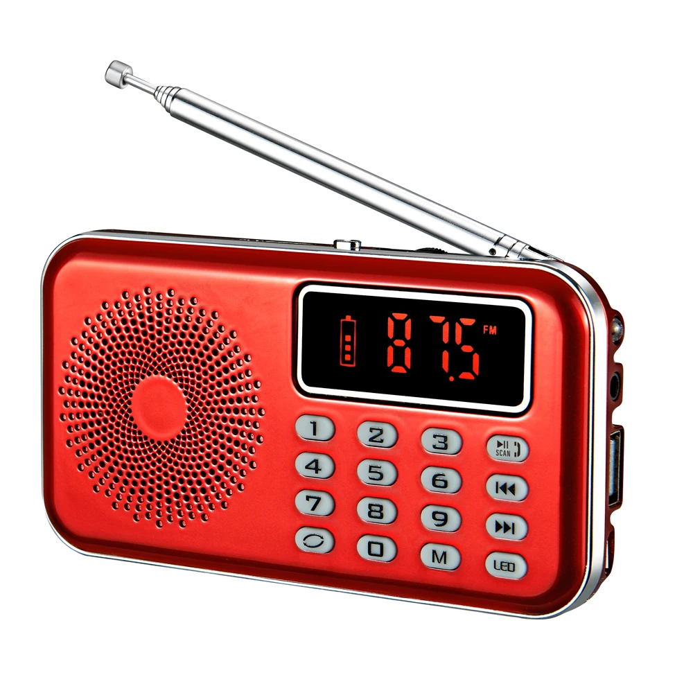 Sony Portable Red MP3 Player with AM/FM Radio, Clock, USB Port