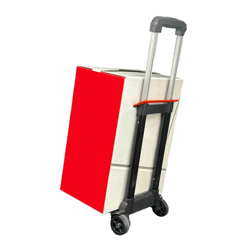 Custom recyclable corrugated display trolley box Exhibition sample paper trolley case Advertising carton