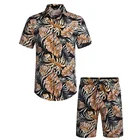 Shirt Set Men 2021 Hawaii Sun Beach Shirts And Shorts Set For Men