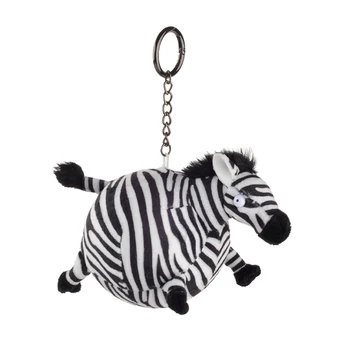 Hot Selling Comfortable Touch Soft Zebra Cheap Animal Shape Key Pendant Plush Toy Keychain