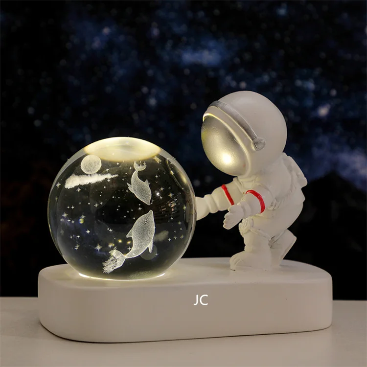 Optech Cloud Crystal Ball Table Night Lamp Ornament 3d Art Luminescent Starry Sky Crystal Glass Ball Ambient Table Light