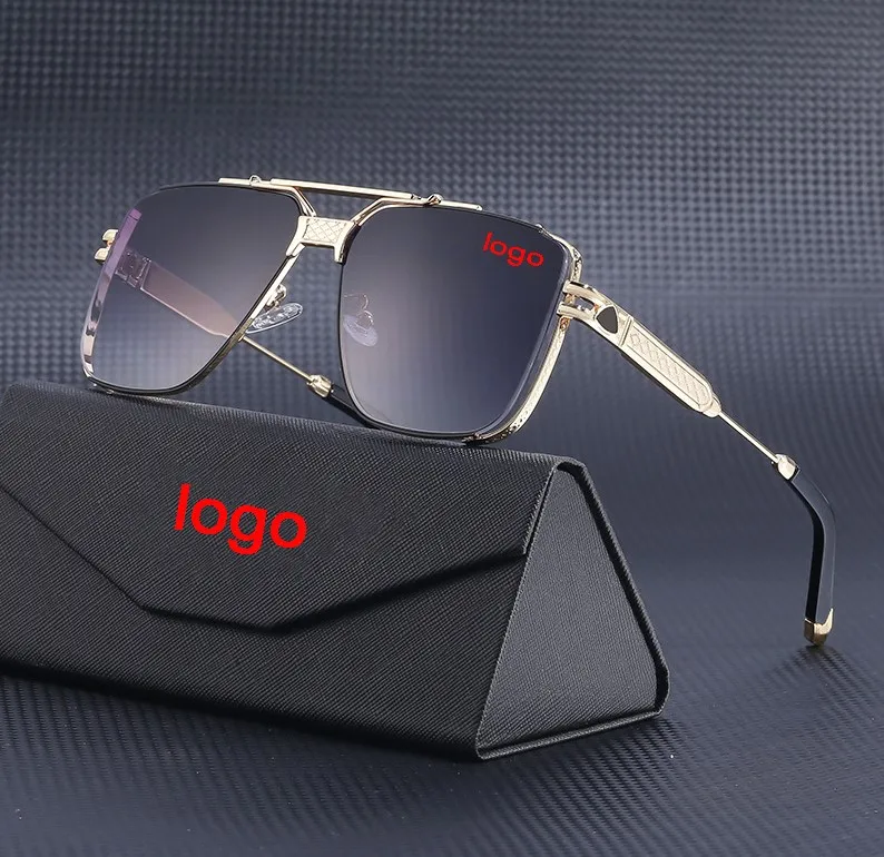 2022 New Retro steam punk sunglasses men metal hollow square frame