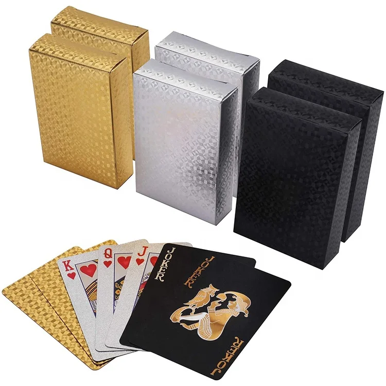 Great gift choice eco friendly plastic waterproof high grade foil poker card games for adults