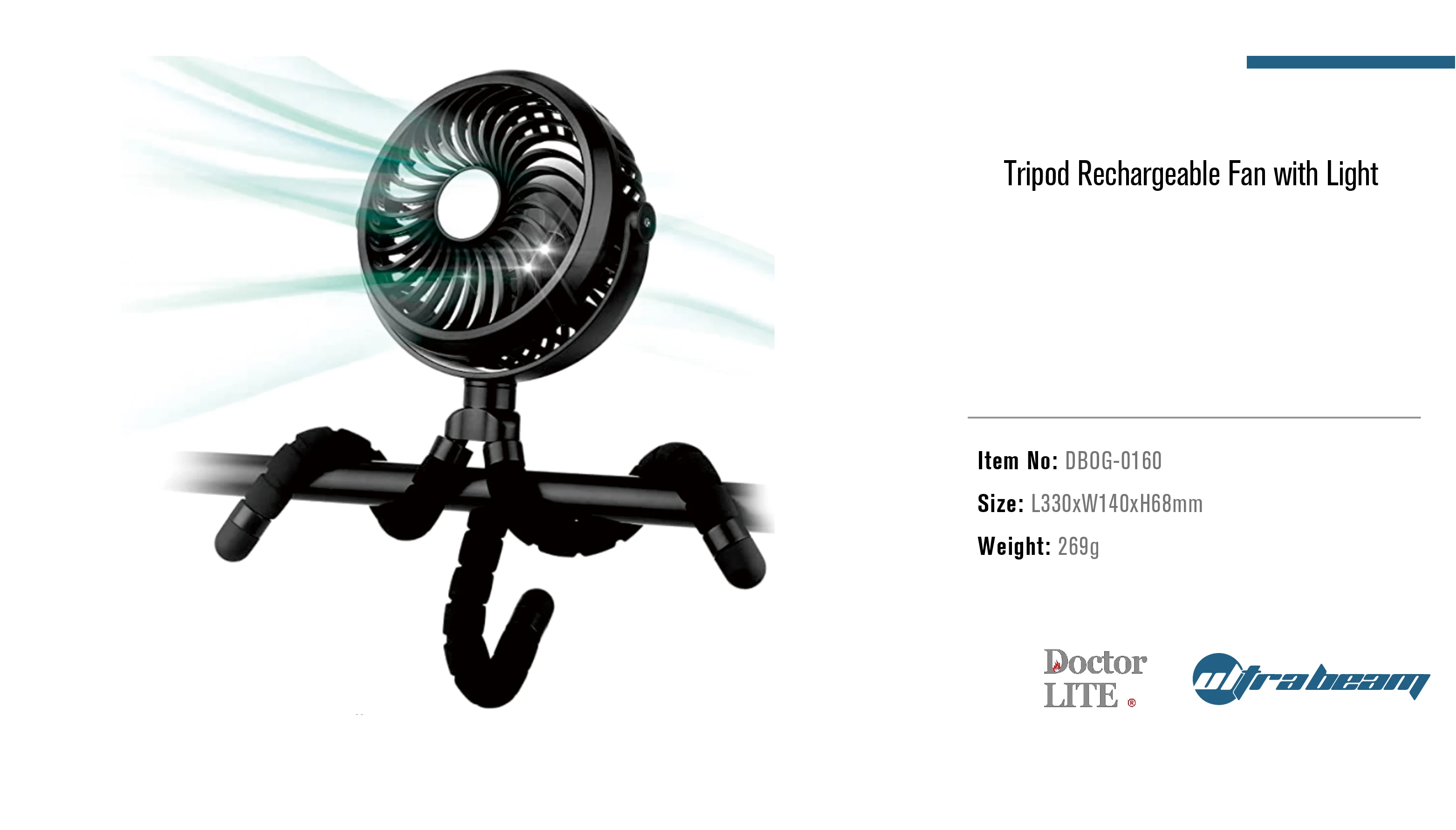 Rechargeable Fan With Light Light For Camping Tent Golf Cart Patio