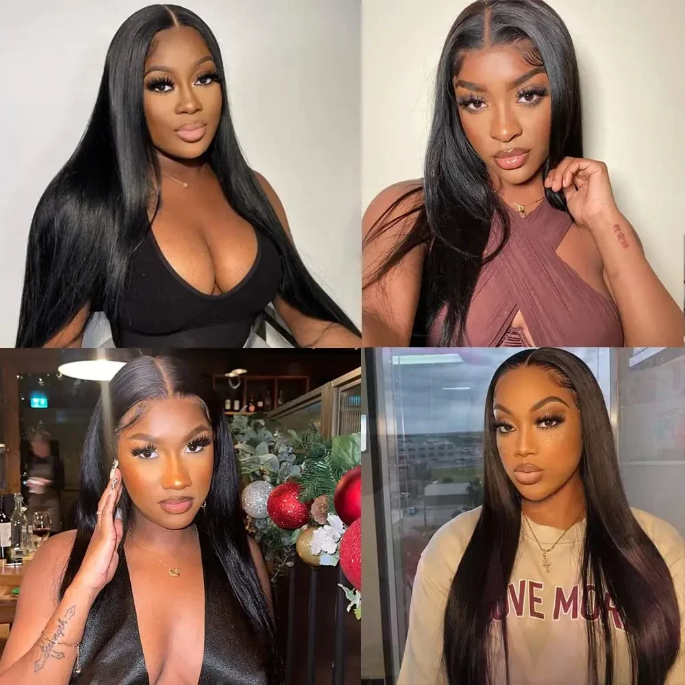 Extensions de cheveux humains brésiliens Remy lisses de 30, 32 et 40 pouces pour femmes_voghion.com