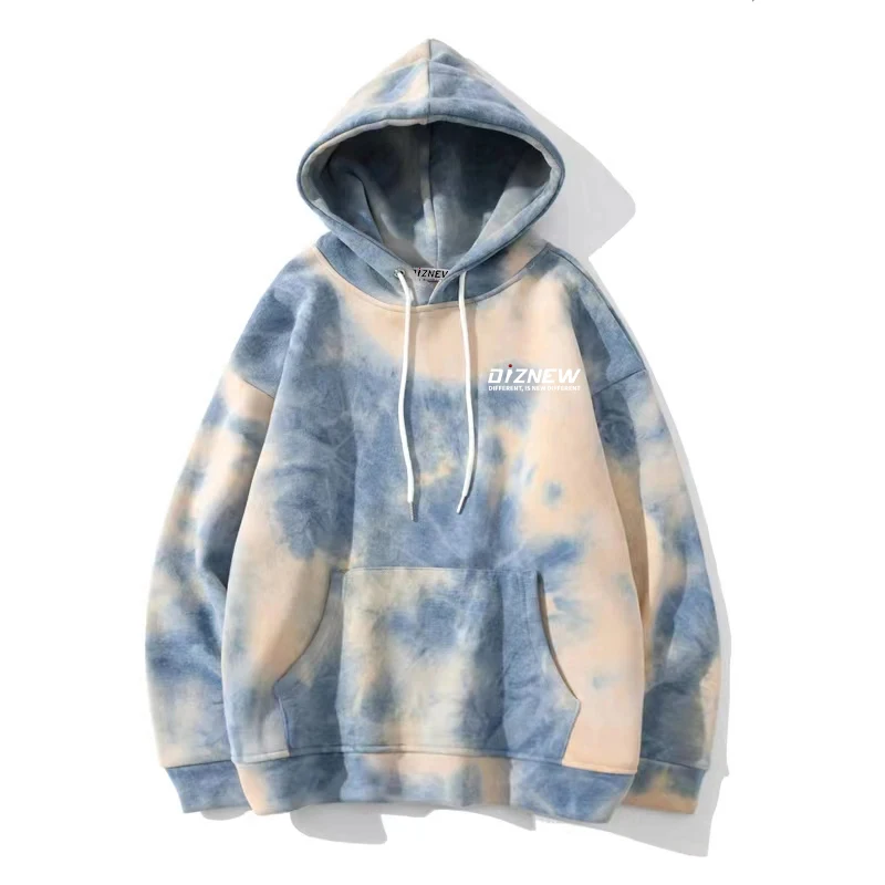 DiZNEW Tie-dye hoodie pullover sweatshirt men's spring and autumn hip-hop loose long-sleeved jacket factory