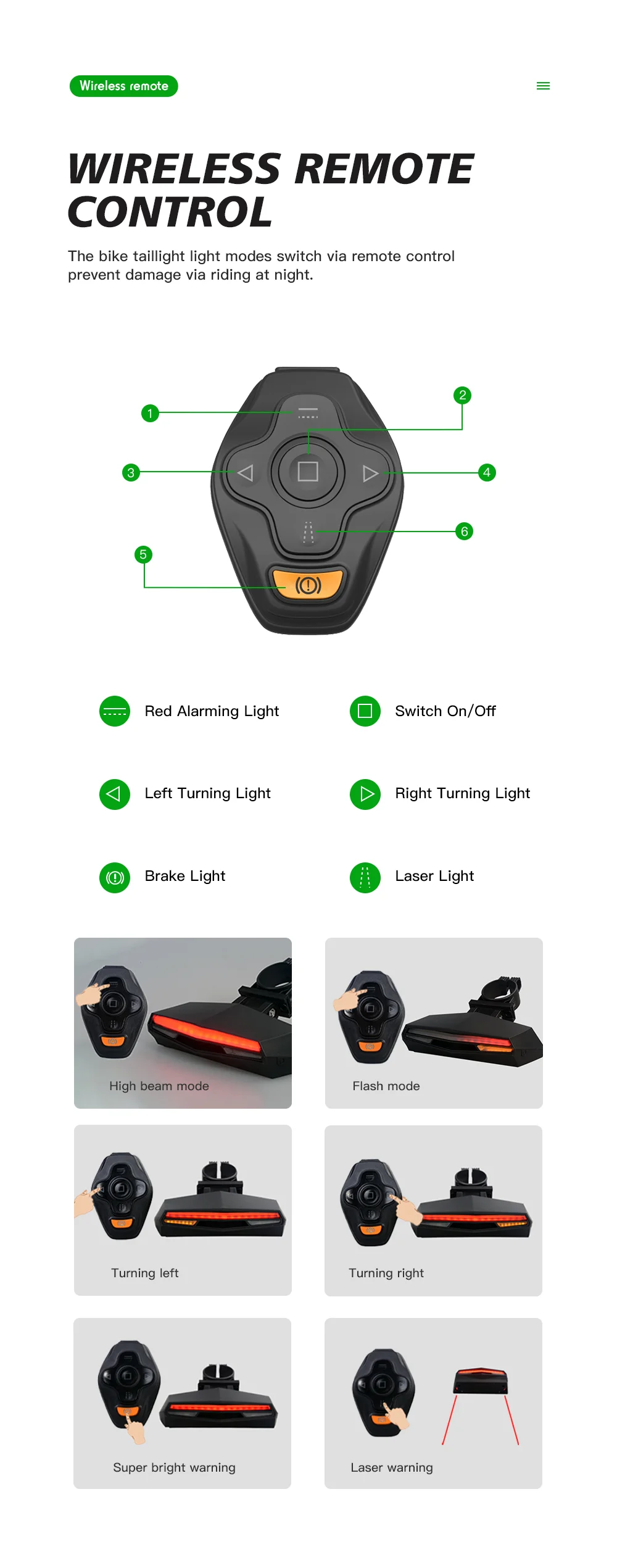 Omni Sharing Bicycle Remote Control Turn Left Tailright Accessories ...