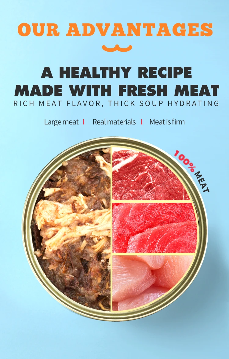 Pet Wet Food Suppliers Wholesale High Protein Seafood Chicken Red Meat