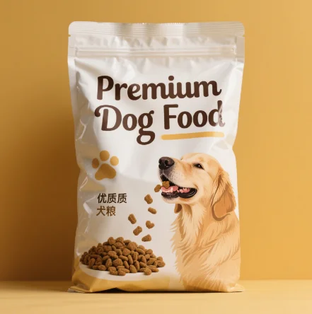 Customized Printed Flat Bottom Packaging Bag with Resealable Zipper, Large-sized Dog Food, cat Feed, Pet Food Packaging Bag