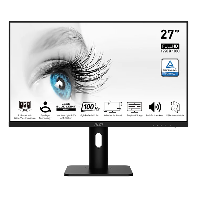 MSI PRO MP273AP 27 дюймов IPS FHD монитор для бизнеса с 1 мс 100 Гц 8 бит цветной 2x3 Вт динамик поддержкой регулировки поворота