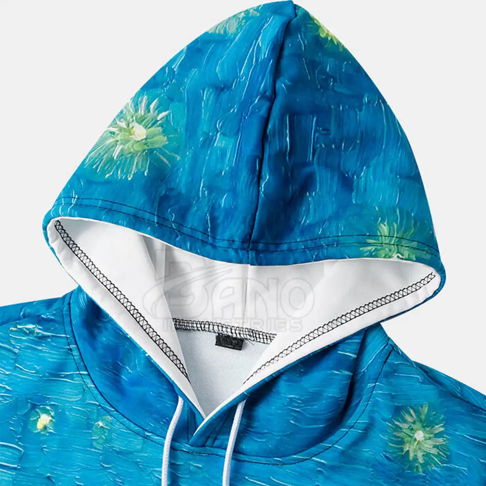Custom Sublimation Hoodie Polyester Island Style Souvenir Gift Hoodies All Over Printing Pullover Blank Hoodies for Men