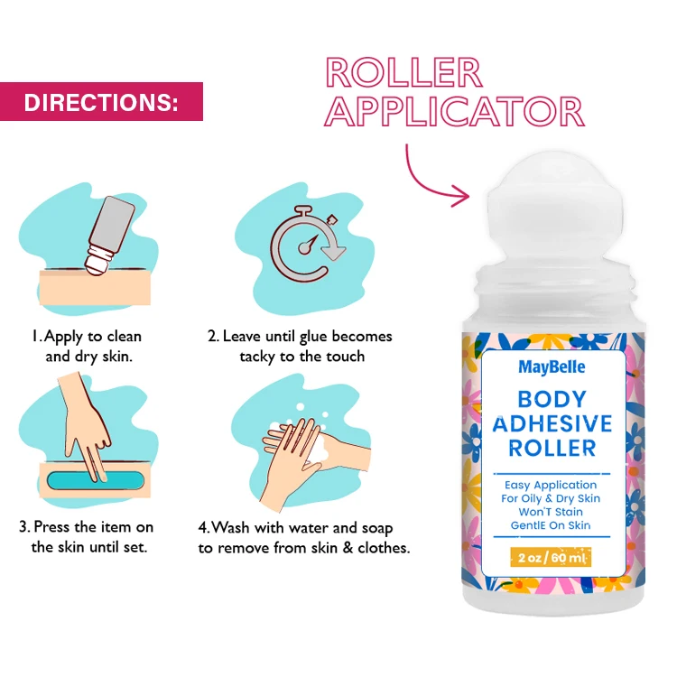 60ml Private Label Extreme Hold Easy Wash Glue Sock Sweat Resistant Skin Adhesive Glue  Liquid Fashion Tape Body Glue
