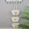 Flor de hilo para cesta colgante blanca, cesta de 23 cm, altura de 14 cm, 73 cm