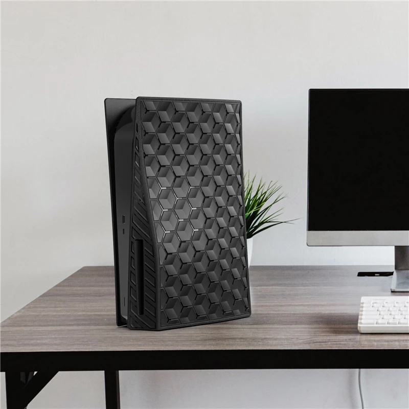 PS5 Faceplate Honeycomb Pattern Deluxe Replacement Case Side Face Plate Shell PS5 Console Cover for Playstation 5 Disc Edition