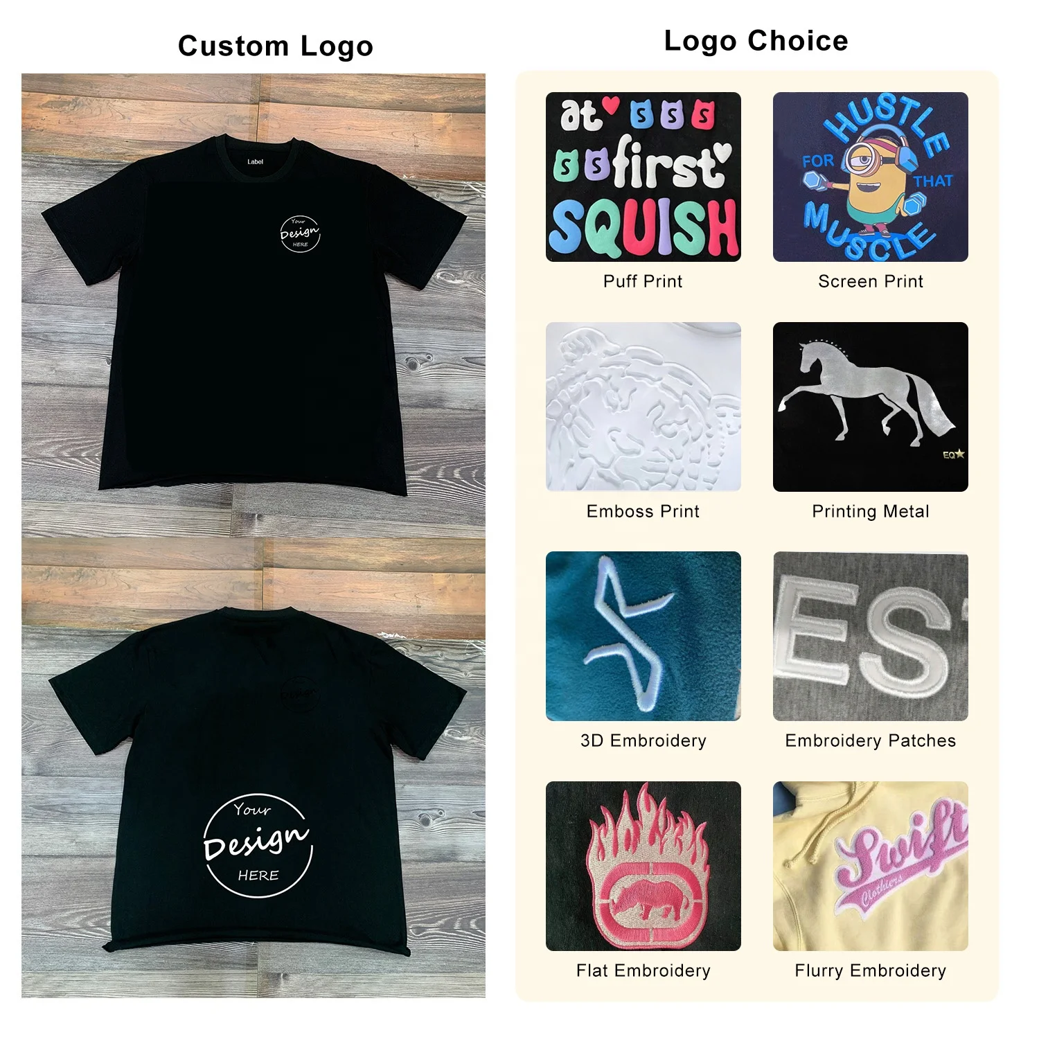 JL1218B Men’s Streetwear Tshirt 240GSM Heavyweight Boxy Cut Oversized T-Shirt Graphic Cotton Design T Shirt