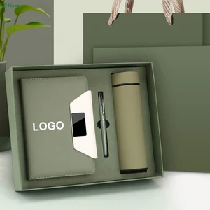 Wholesale Promotional Gifts Items Note Book Customizable Diary Business Thermos Cup Notebook Gift Set With Pen and Water Bottle