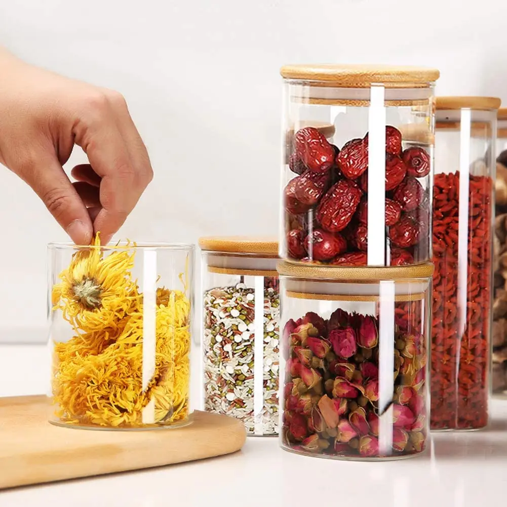 Glass Jars With Airtight Sealed Bamboo Lids Containers. -  Canada
