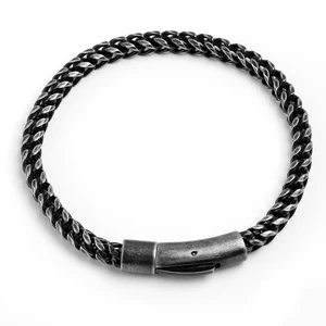 Tizti Mens Silver Gold Blue Rounded Franco Chain Bracelet in Stainless Steel Custom Design Wholesale 3mm 6mm Thickness