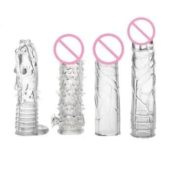 Crystal Clear Silicone Cover Men's Reusable Condom Conveniently Washable Sleeve Condom