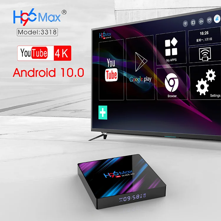 H96 MAX Free Android Download Android TV Box google Play Store Tv Box Youtube Built in BT WIFI Dual Band H96 Max Android Tv Box