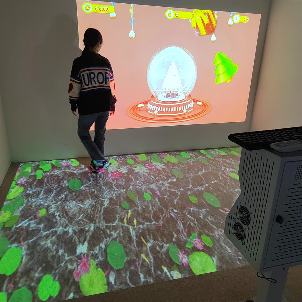 Дешевое интерактивное проекционное программное обеспечение для пола интерактивные детские игры танцпола торговый центр магазин.