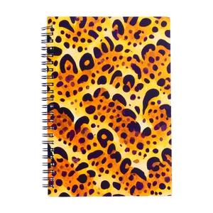 Custom Print Leopard Pattern Journal 100-Page A5 Notebook with Art Paper Soft Cover and Spiral Binding for Office or School Use