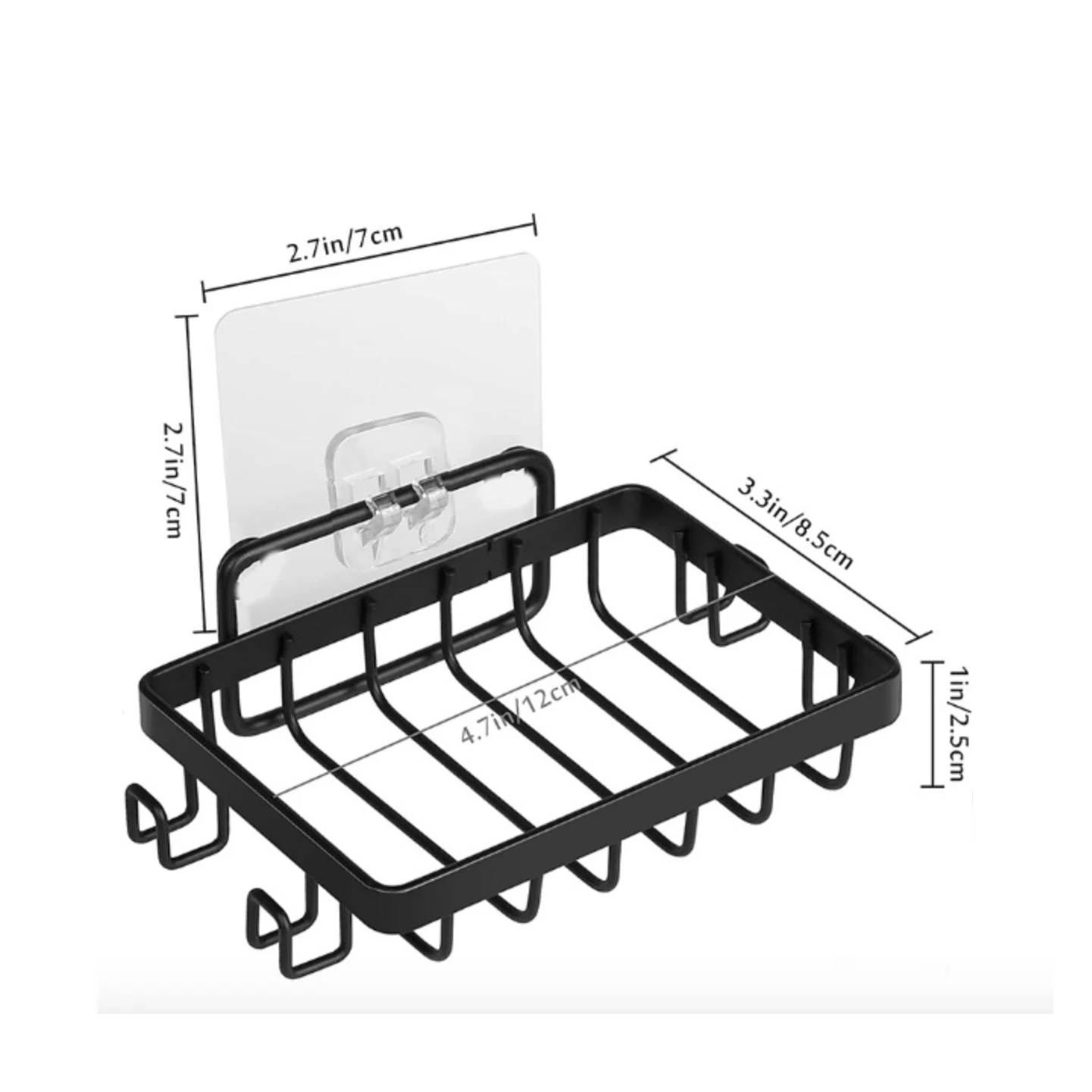 Wall Mounted 304 Stainless Steel Soap Holder with Strong Adhesive Black/Silver Color SHAREWIN Brand