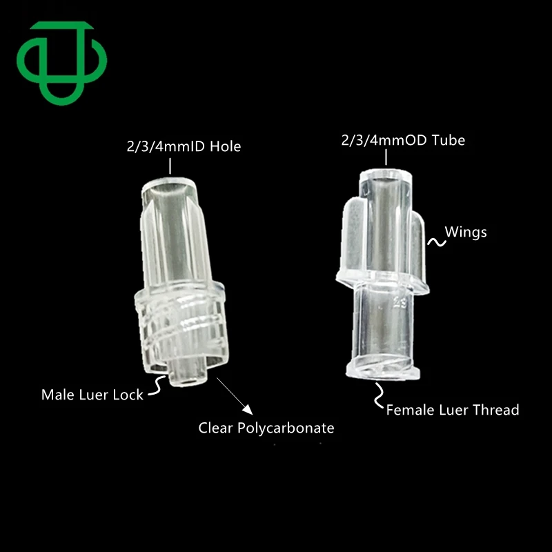 100pcs Luer Lock 2-Female Connectors - Medical Grade For Laboratory & Catheter Systems
