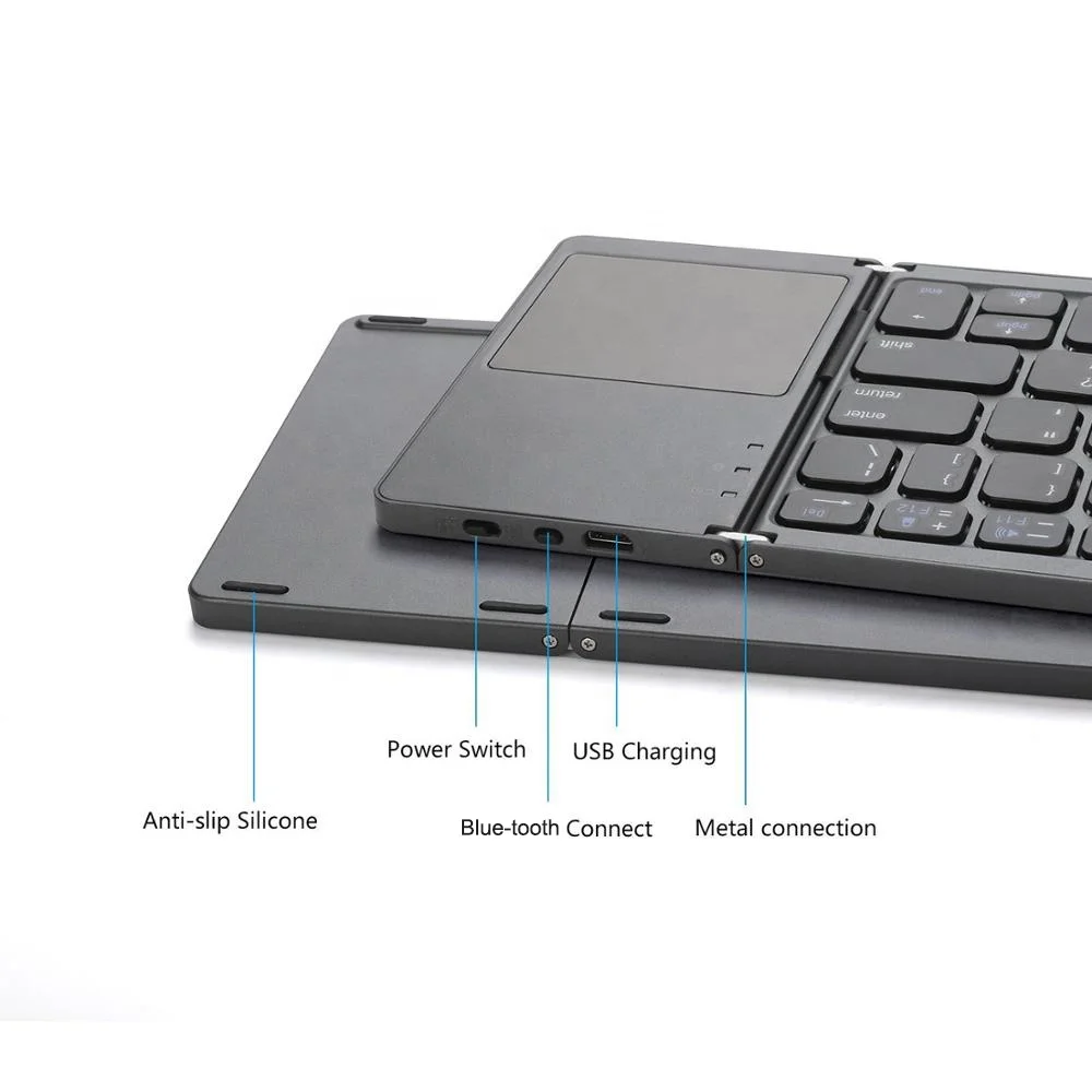 High Quality Foldable Wireless Keyboard With Touchpad for Ios/Android/Windows Mobile Phone Tablet Pc Bt Keyboard