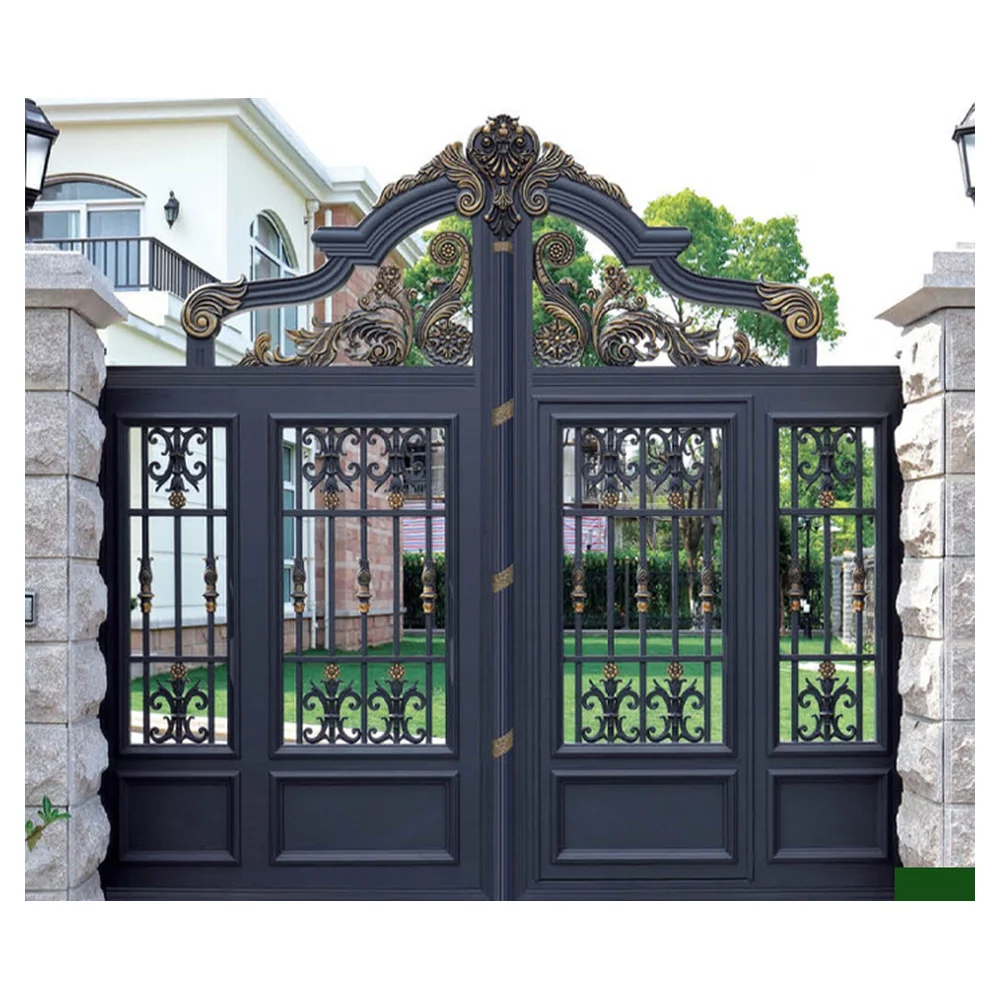 2023 Style Wrought Iron Metal Door Cheap Wrought Iron Door Exterior