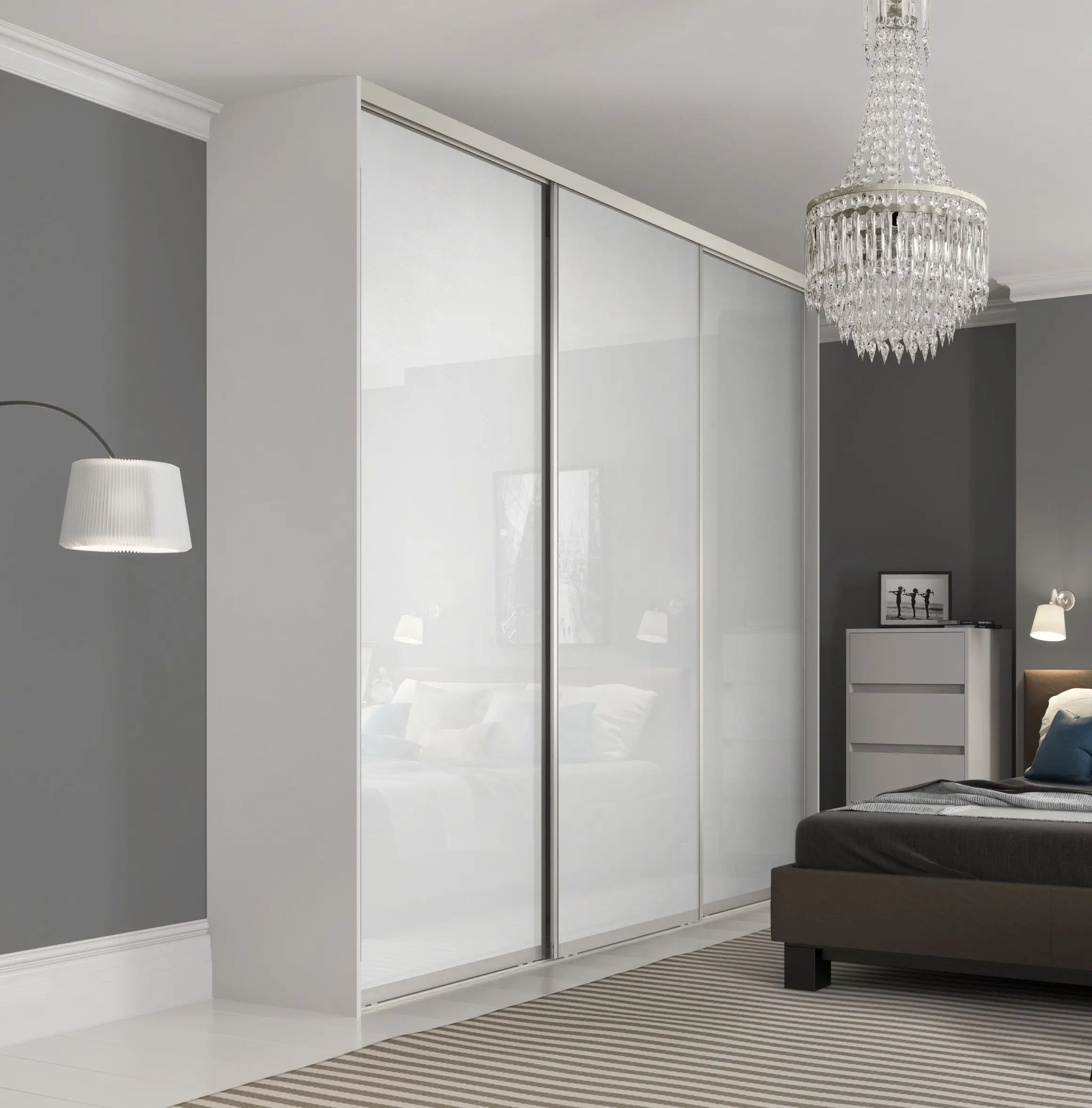 High Gloss Folding Wardrobe Design Portable with Sliding Door