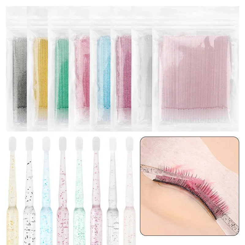 Wholesale Colorful Eyelash Extension Disposable Applicator Dental Micro Swab Brush