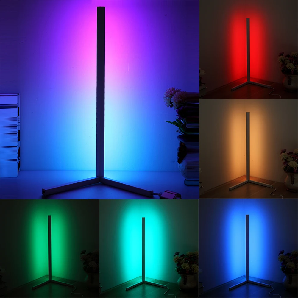 12 Вт RGB/RGBW волшебное изменение цвета ИК-пульт дистанционного управления с помощью приложения на телефоне управления МФУ Смарт угловая светодиодная Напольная Лампа для якорь в прямом эфире