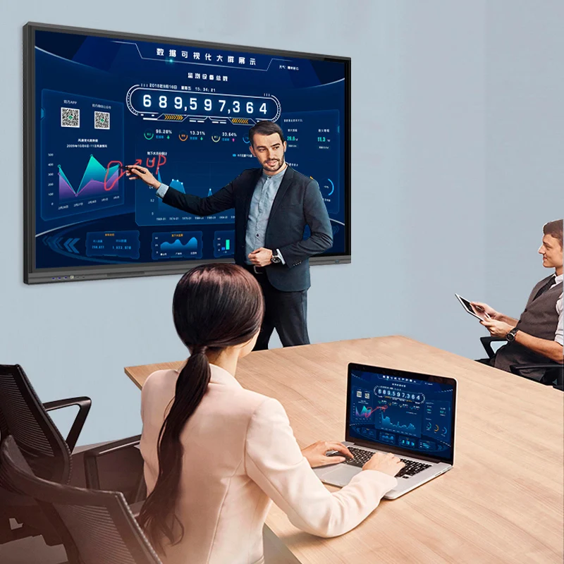 55 65 75 86 Inch 4k Lcd Flat Panel Touch Screen Display Digital Smart Whiteboard Interactive Board for School Classroom Teaching