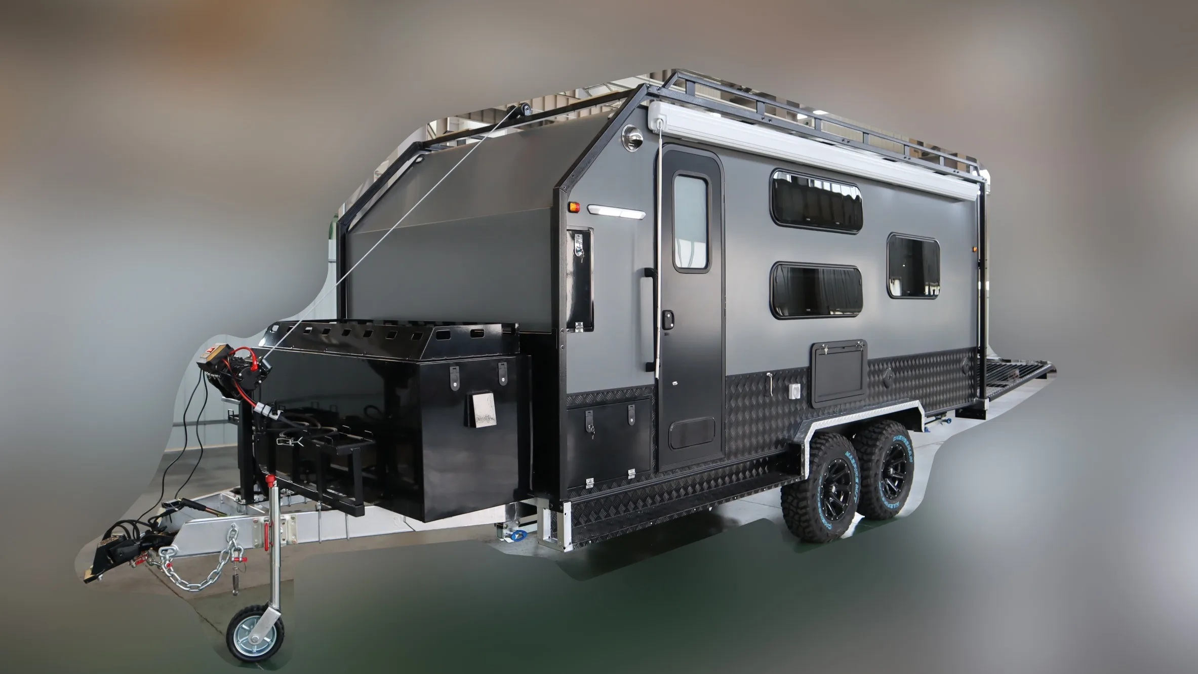 6 Berth Mobile Travel Off Road Toy Hauler Pop Up Camper Trailer