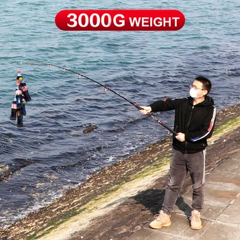 High Carbon Fiber Big Game Deep Sea Fishing 1.8m/2.1m 3 Sections Saltwater Boat Trolling Tuna Sea Bass Fishing Rod Pole – Trolling Lure – view 4