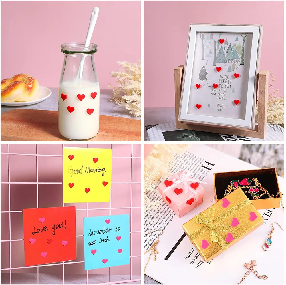 毛毡心形贴纸自粘剪贴簿迷你心形贴纸情人节工艺品DIY贺卡| Alibaba.com, image size:1000x998